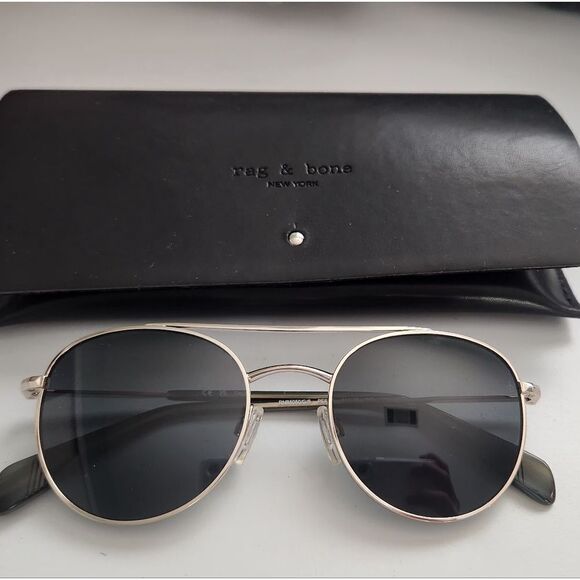 Rag & bone 51mmRound Sunglasses Gold/BlueGreen main image 5